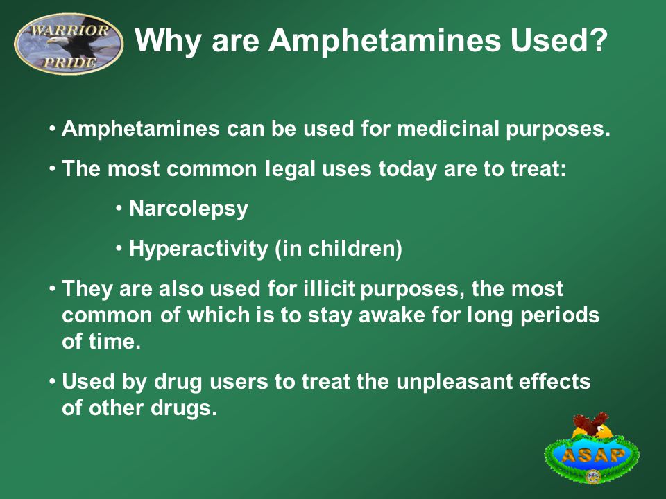 Uses and risks of amphetamine